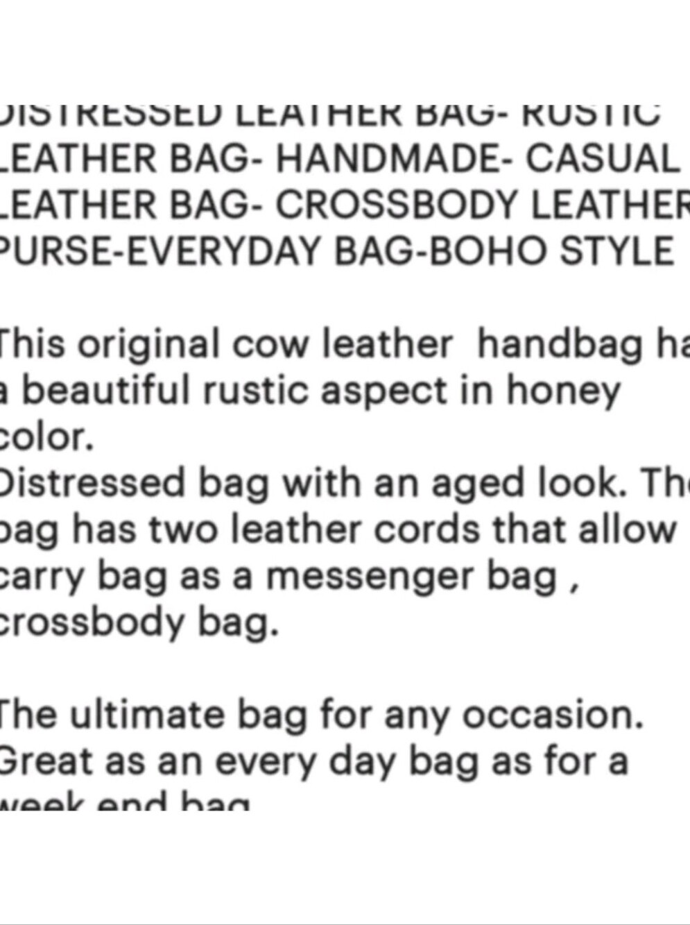 Genuine Leather Artisan Handcrafted Shoulder Crossbody Bag Sack, Made in Spain - Picture 11 of 12